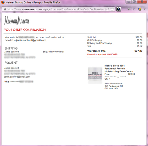 Neiman marcus order number After many calls to Neiman Marcus, I was finally able to get a supervisor that knew what she was doing and was able to help. Ultimately, Neiman Marcus saw an influx of gift card purchases (surprise, surprise!) and just went ahead and cancelled a ton of them thinking there was some sort of fraud.